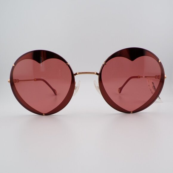 Carolina Herrera Heart Cut Out Shades, Round Rimless Stainless Steel Unique Y2K main image 9